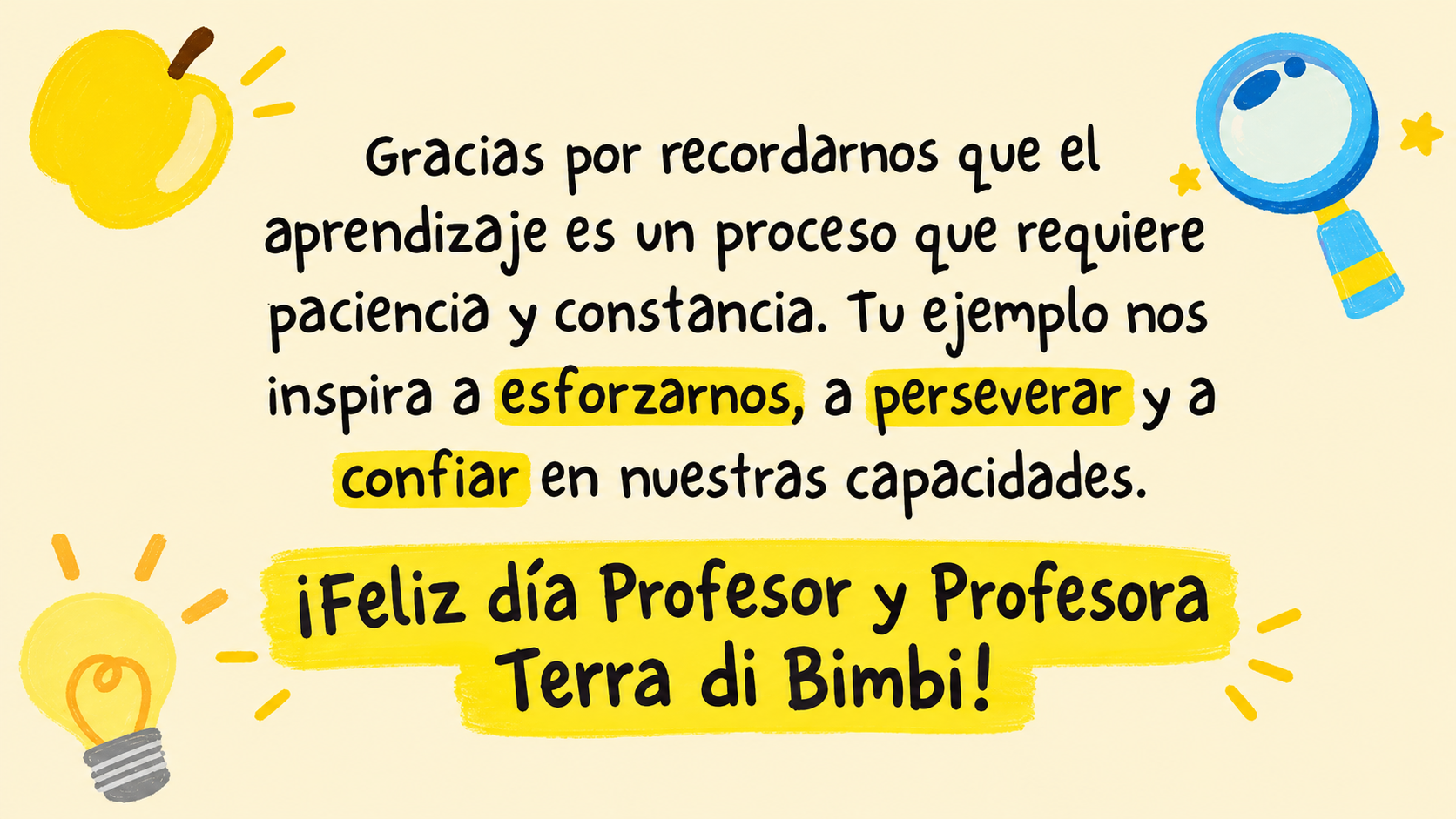Feliz día a nuestros y nuestras docentes 2026